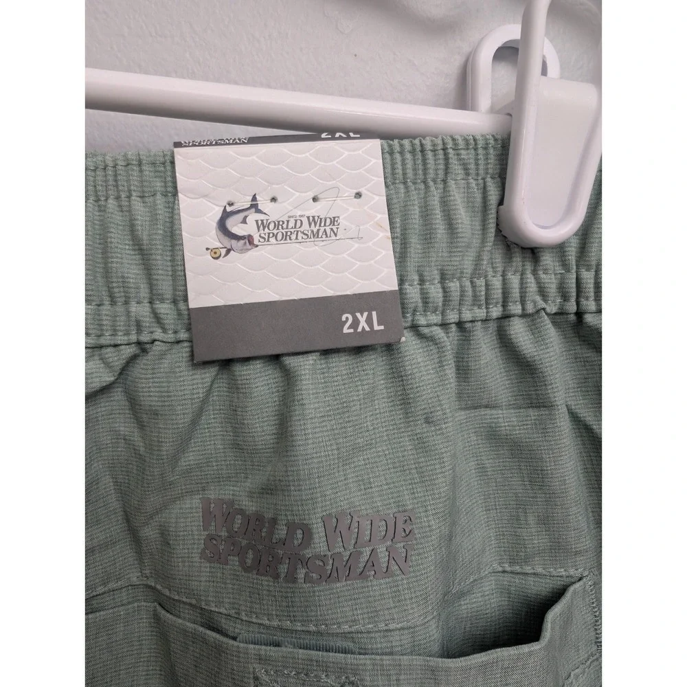 X3 NWT World Wide Sportsman Shorts Mens XXL Beige Fishing Elastic Waist